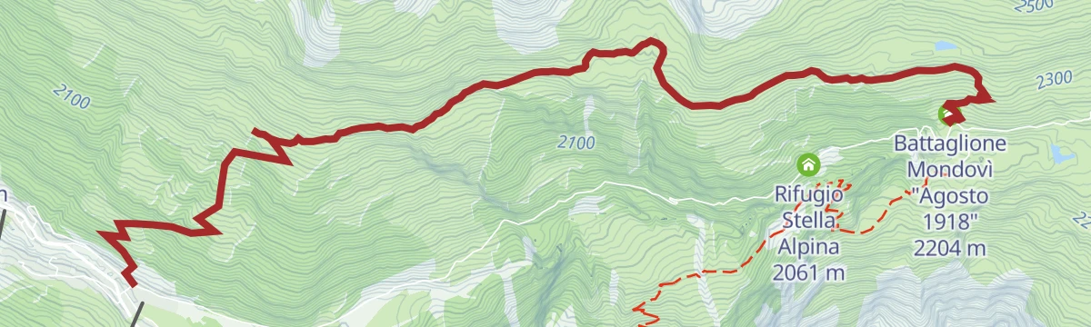 Route map: Forni Refuge - Ables - S. Caterina Valfurva with joëlette